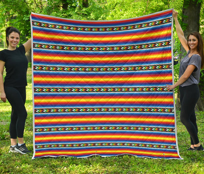 Mexican Blanket ZigZag Print Pattern Quilt Bedspread