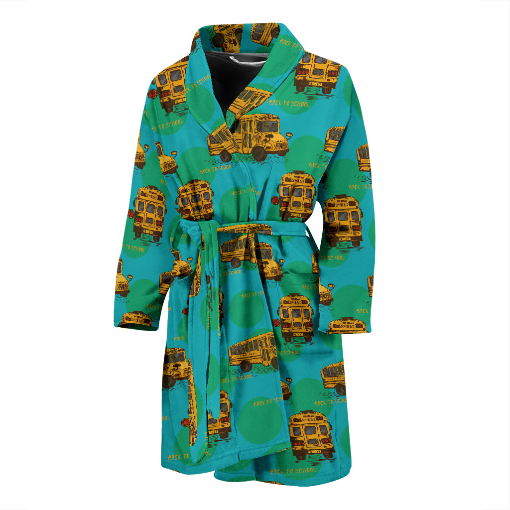 School Bus Print Design LKS308 Men Bathrobe