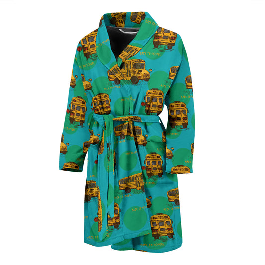 School Bus Print Design LKS308 Men Bathrobe
