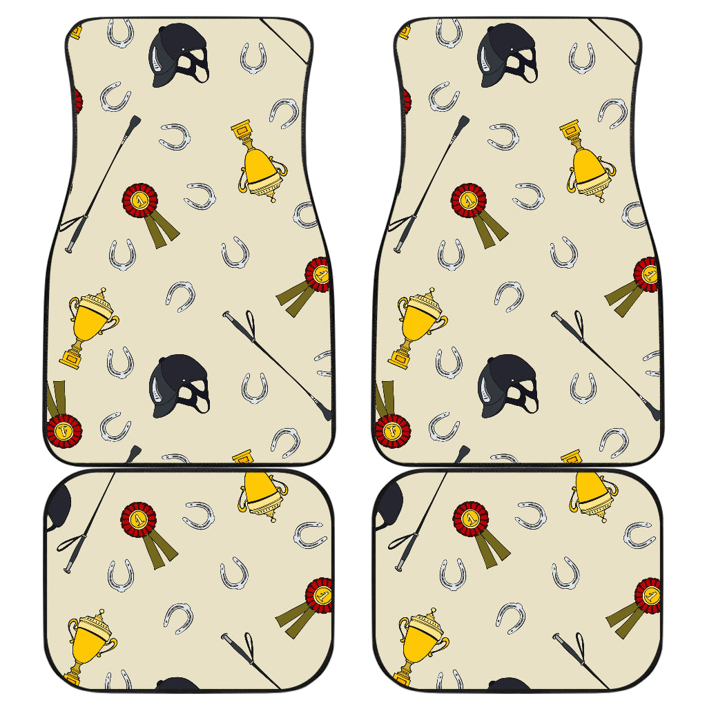 Equestrian Horseshoe Equipment Car Floor Mats Front Back