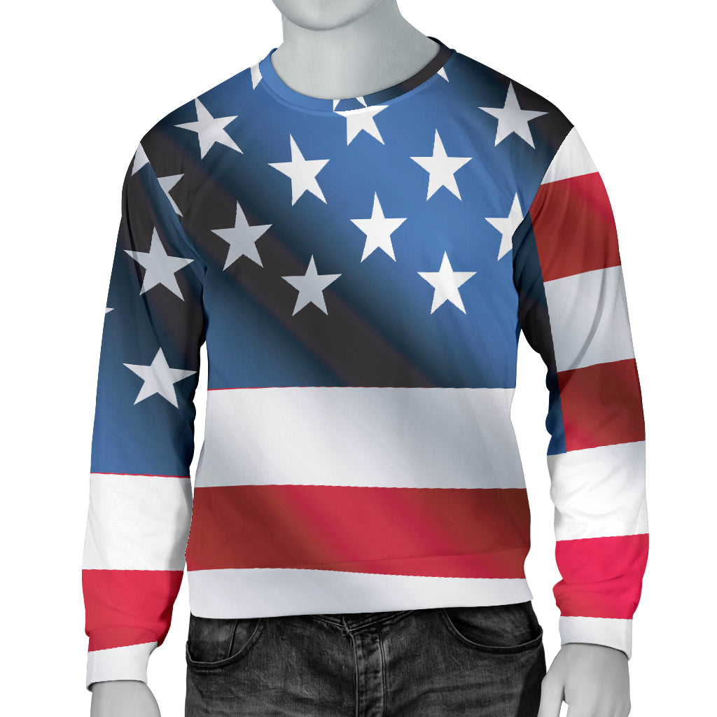 American flag Classic Men Long Sleeve Sweatshirt