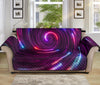 Vortex Twist Swirl Purple Neon Print Sofa Cover Protector