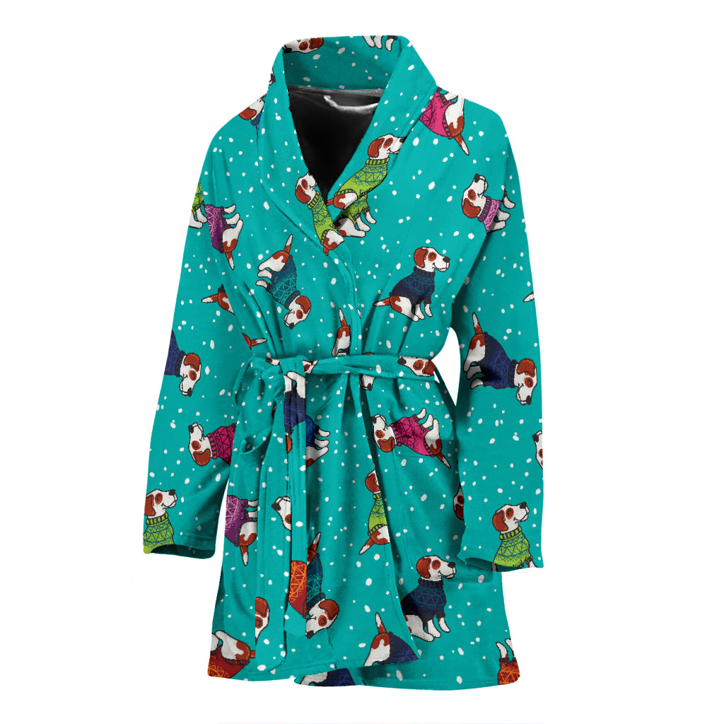 Russell Terriers Print Design LKS309 Women Bathrobe