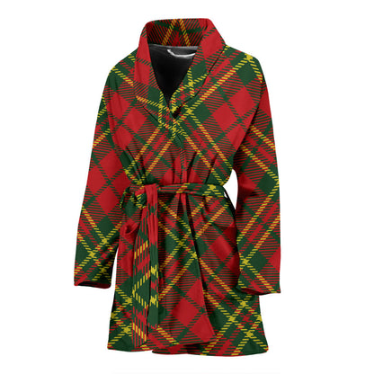 Plaid Holiday Pattern Print Design A01 Women Bathrobe