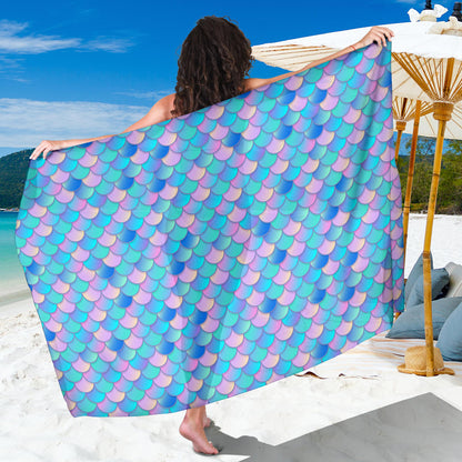 Mermaid Scales Pastel Pattern Print Design 07 Sarong Pareo Wrap