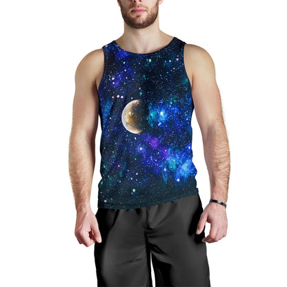 Galaxy Stardust Planet Space Print Men Tank Top