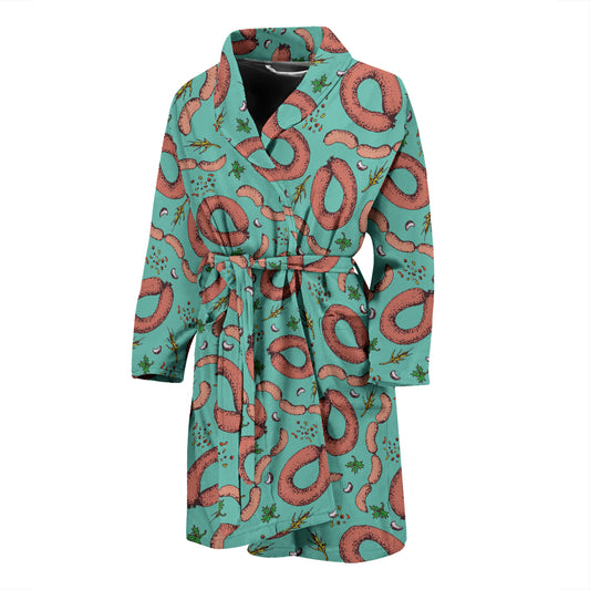 Sausage Print Design LKS303 Men Bathrobe