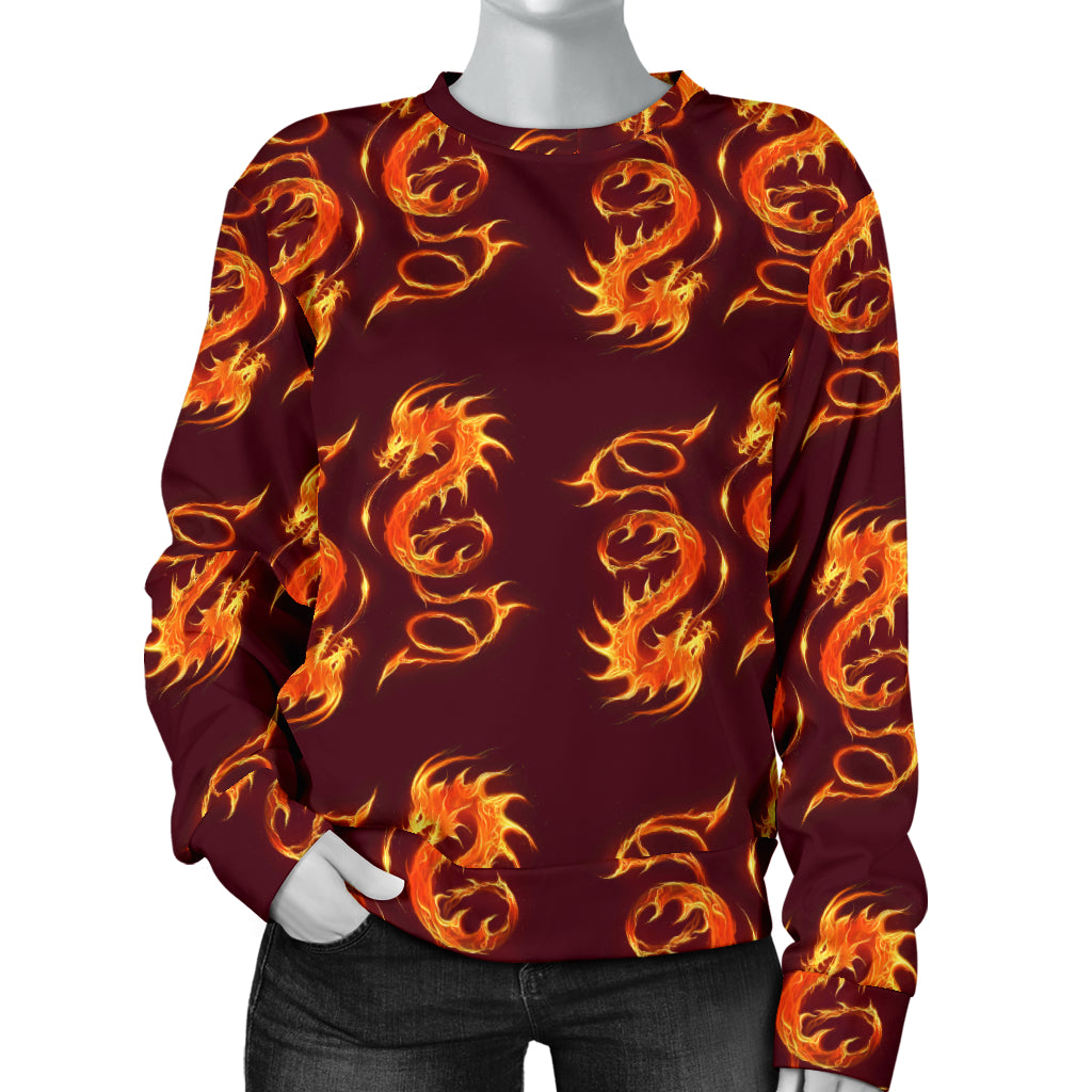 Dragons Fire Design Women Long Sleeve Sweatshirt