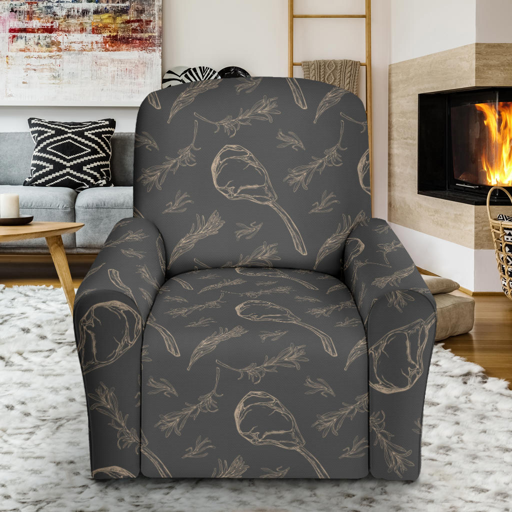Steak Print Design LKS302 Recliner Slipcover with Pocket