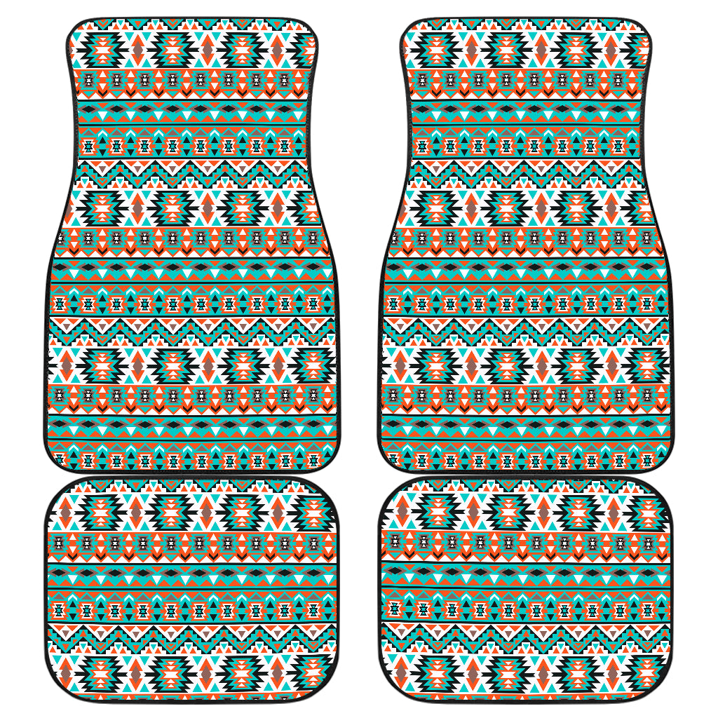 Indian Navajo Ethnic Themed Design Print Car Floor Mats Front Back