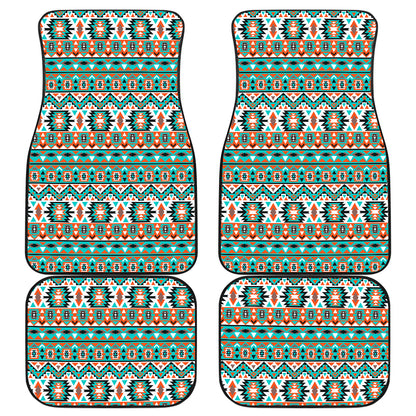 Indian Navajo Ethnic Themed Design Print Car Floor Mats Front Back