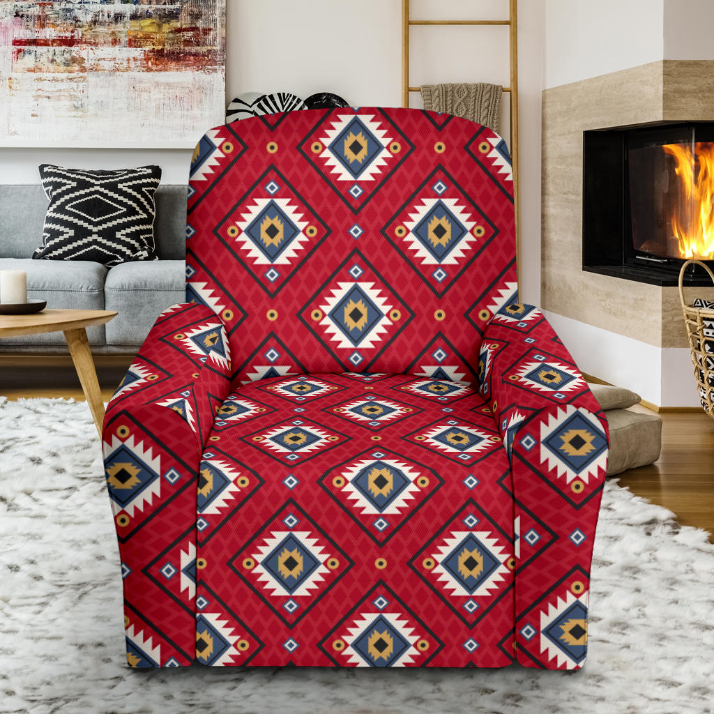 Aztec Pattern Print Design 10 Recliner Slipcover with Pocket
