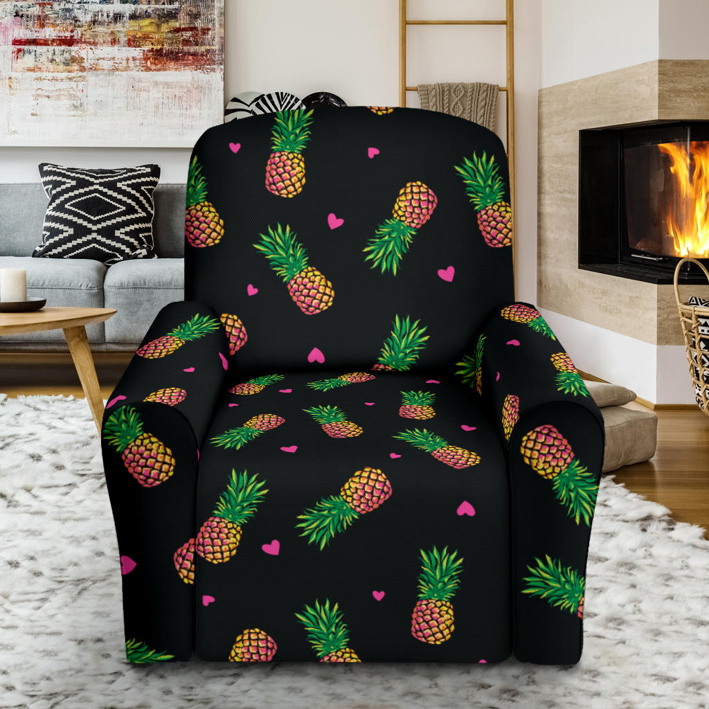 Neon Pineapple Pattern Print Design A04 Recliner Slipcover with Pocket