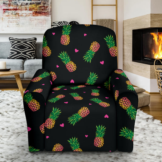 Neon Pineapple Pattern Print Design A04 Recliner Slipcover with Pocket