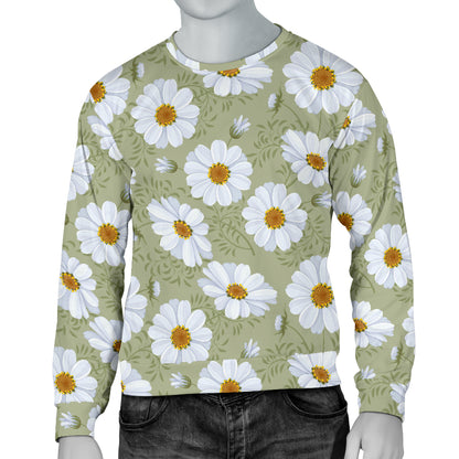 Daisy Yellow Print Pattern Men Long Sleeve Sweatshirt