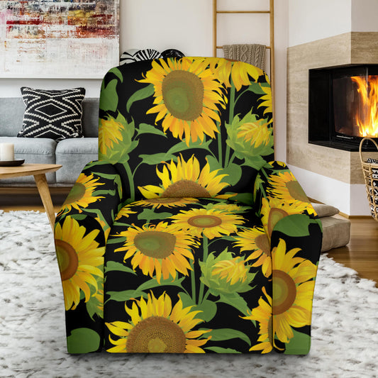 Sunflower Print Design LKS302 Recliner Slipcover with Pocket