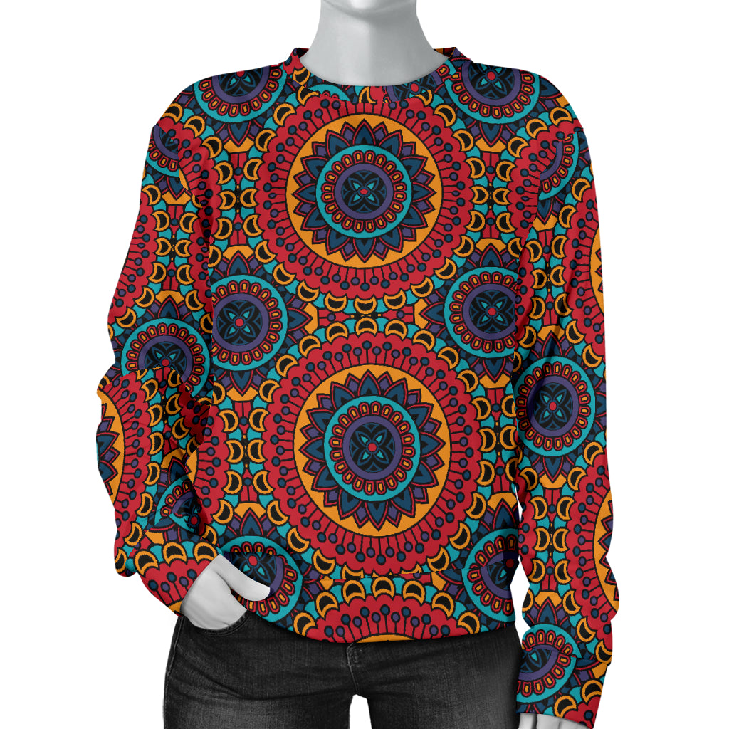 Bohemian Mandala Style Print Women Long Sleeve Sweatshirt