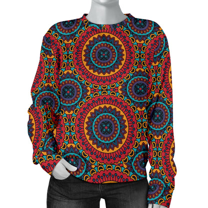 Bohemian Mandala Style Print Women Long Sleeve Sweatshirt