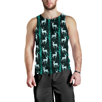 Deer Jungle Print Pattern Men Tank Top