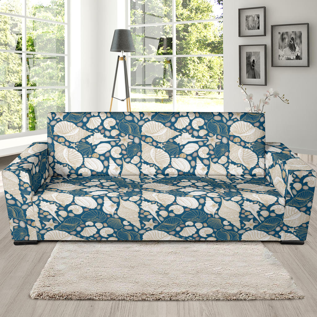 Seashell Print Design LKS308 Sofa Slipcover