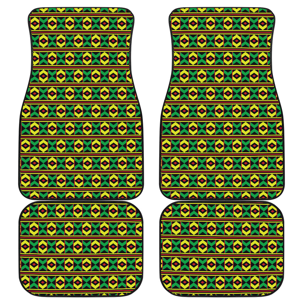 African Geometric Print Pattern Car Floor Mats Front Back