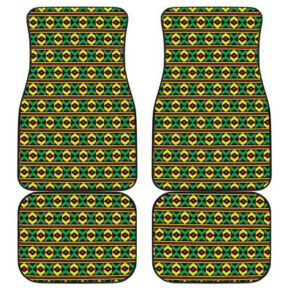 African Geometric Print Pattern Car Floor Mats Front Back