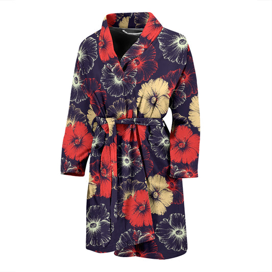 Tropical Flower Print Design LKS302 Men Bathrobe