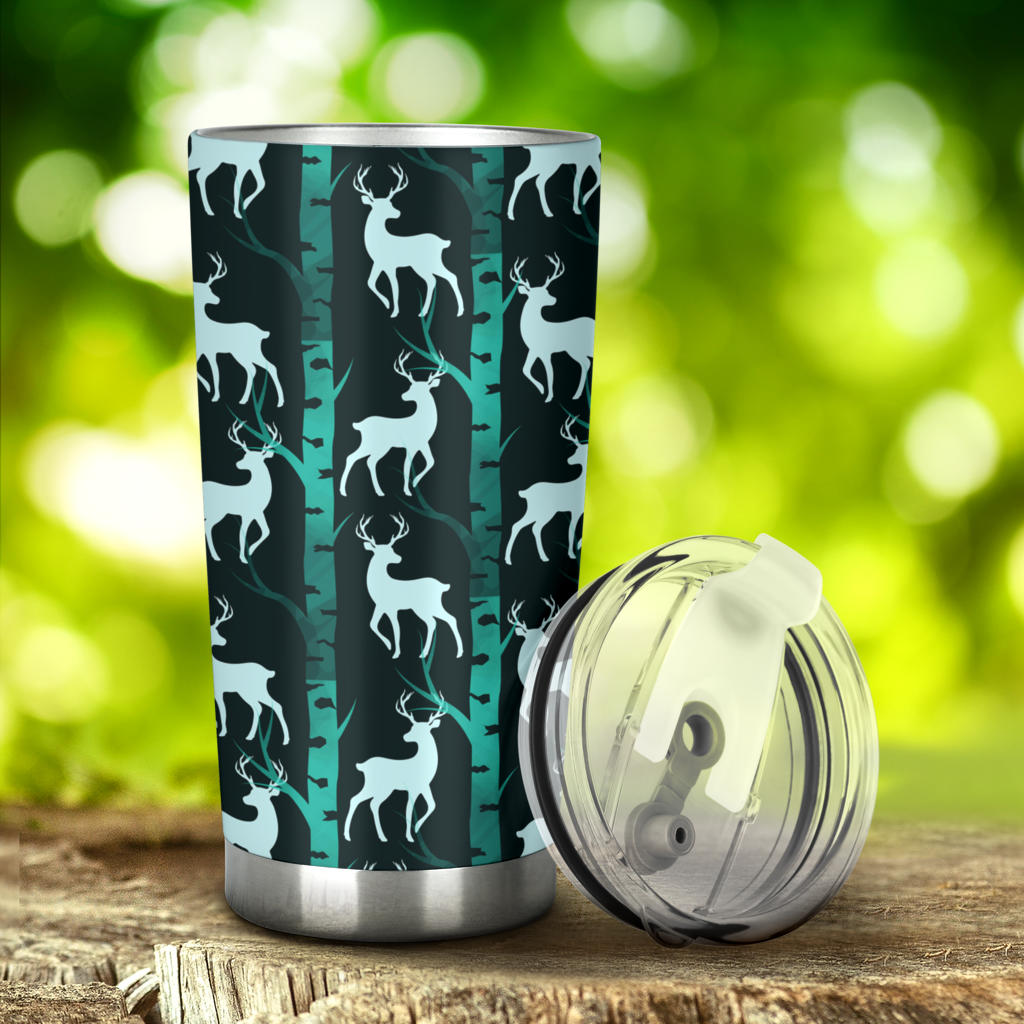 Deer Jungle Print Pattern Tumbler