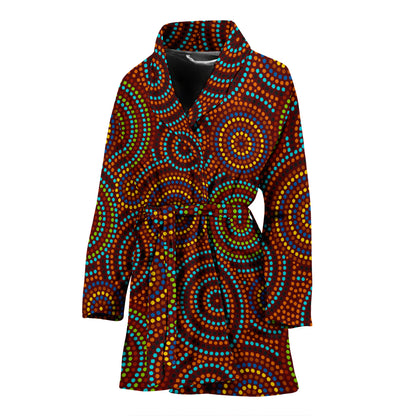 Aboriginal Print Design LKS403 Women Bathrobe