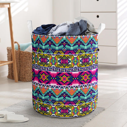 Indian Navajo Color Themed Design Print Laundry Basket