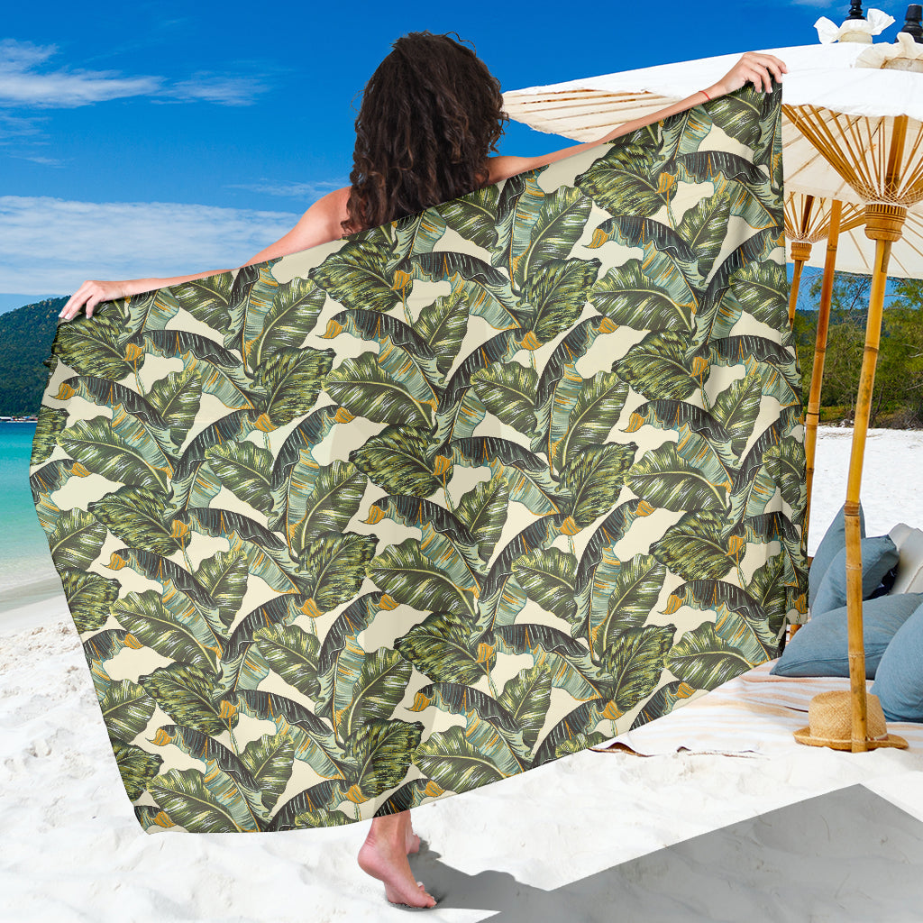 Banana Leaf Pattern Print Design 04 Sarong Pareo Wrap