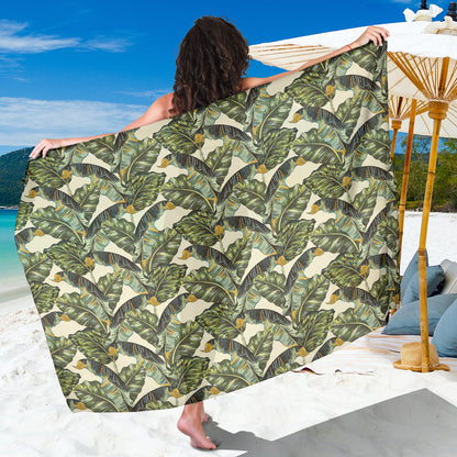 Banana Leaf Pattern Print Design 04 Sarong Pareo Wrap