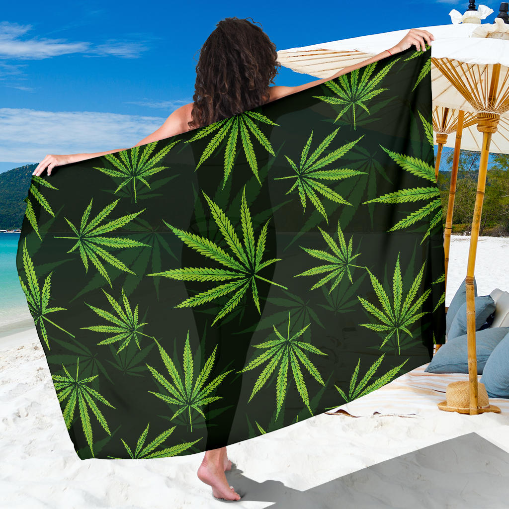 Pot Leaf Pattern Print Design A03 Sarong Pareo Wrap