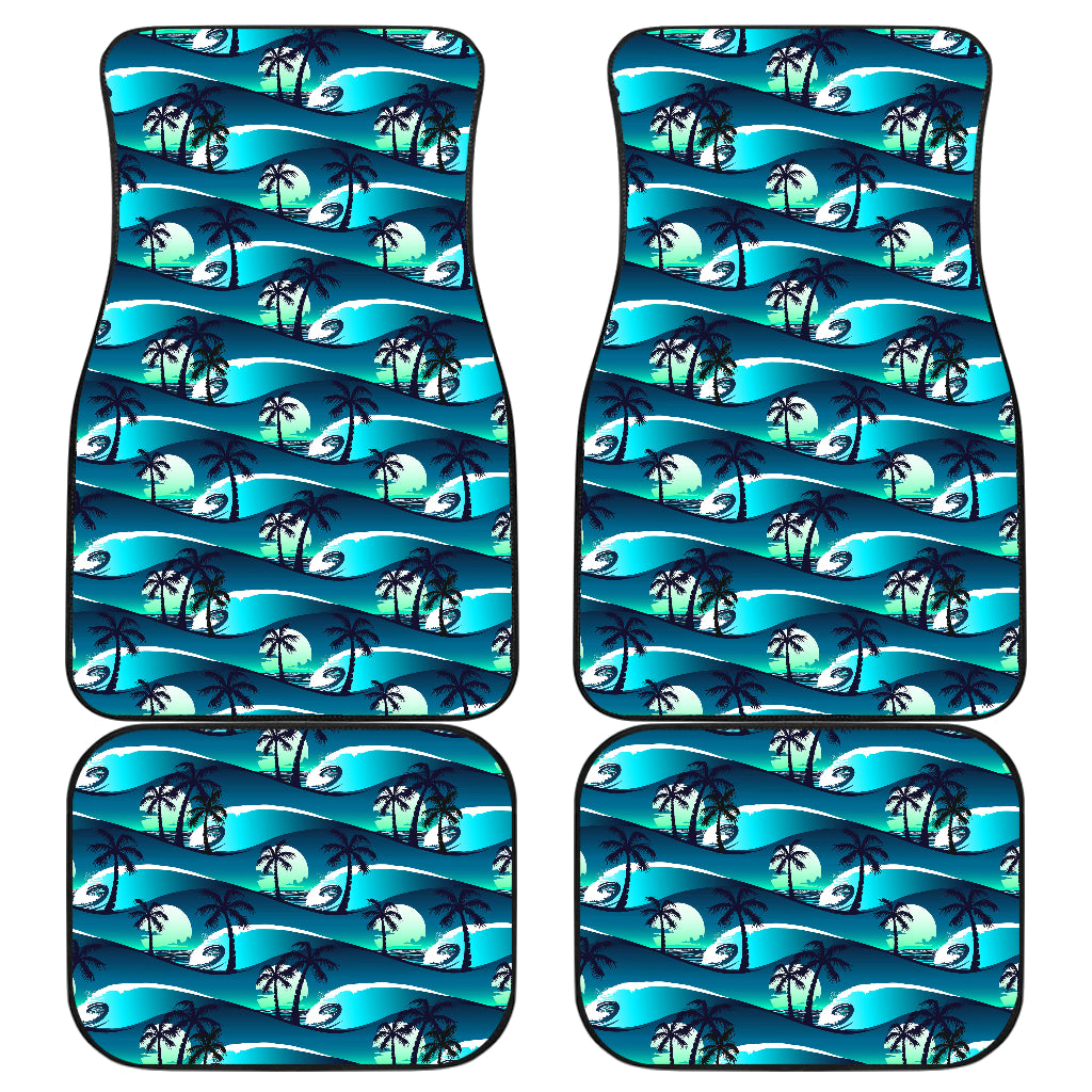Beach Wave Design Print Car Floor Mats Front Back