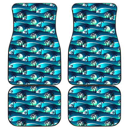 Beach Wave Design Print Car Floor Mats Front Back