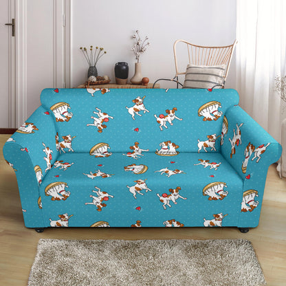 Russell Terriers Playing Print Design LKS305 Loveseat Couch Slipcover