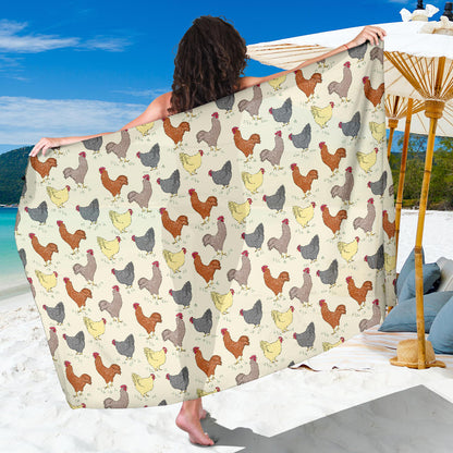 Chicken Pattern Print Design 05 Sarong Pareo Wrap