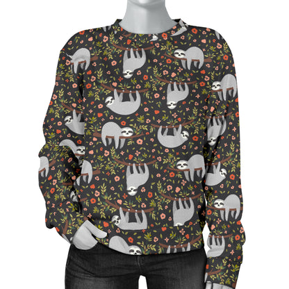 Sloth Cute Design Themed Print Women Long Sleeve Sweatshirt