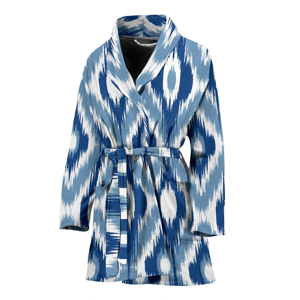 Ikat Pattern Print Design 03 Women Bathrobe