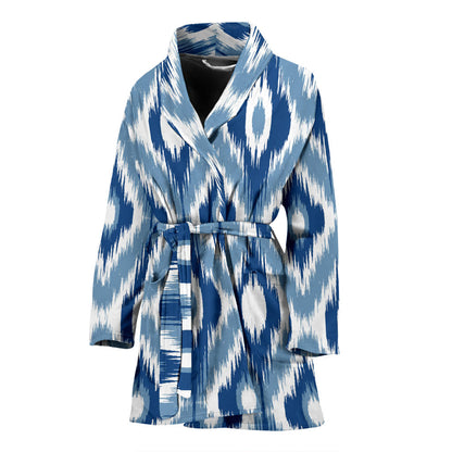 Ikat Pattern Print Design 03 Women Bathrobe