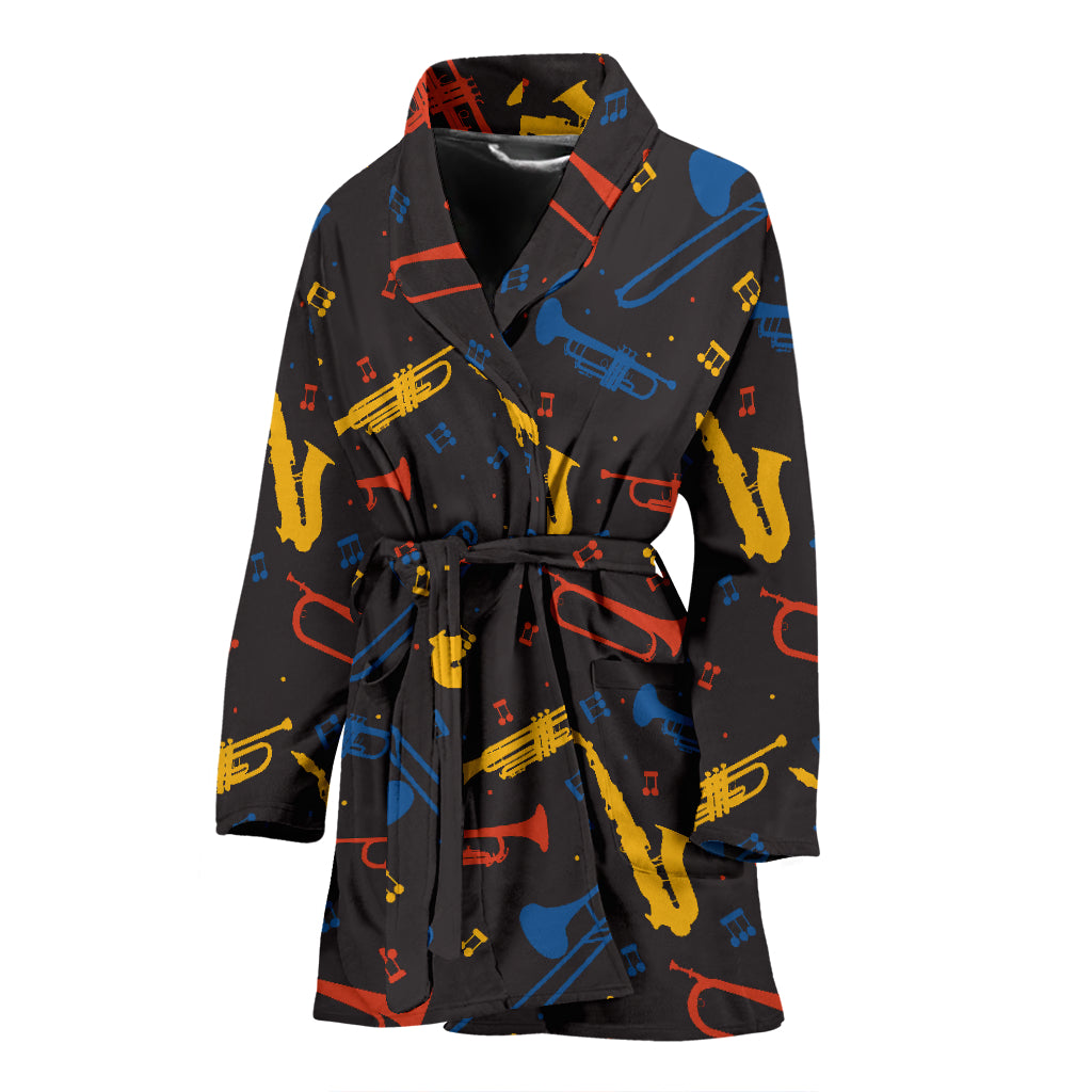 Saxophone Print Design LKS407 Women Bathrobe