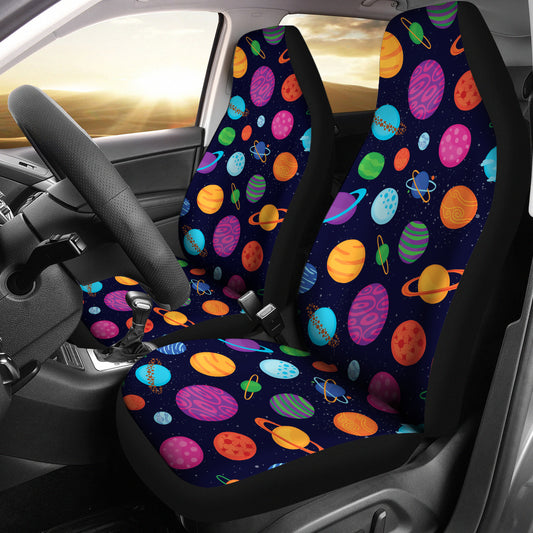 Planet Multicolor Print Design LKS302 Car Seat Covers