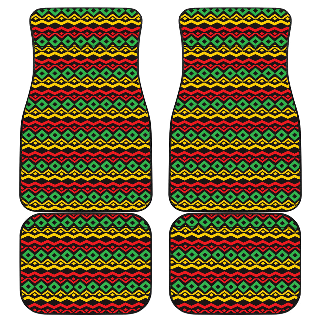 Rasta Reggae Color Themed Car Floor Mats Front Back