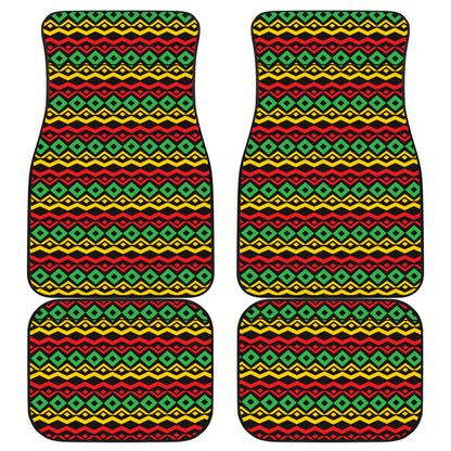 Rasta Reggae Color Themed Car Floor Mats Front Back