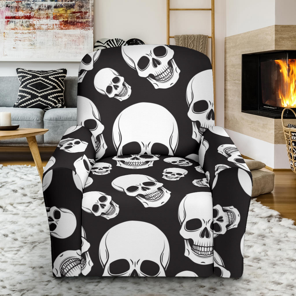 Skull Print Design LKS301 Recliner Slipcover with Pocket