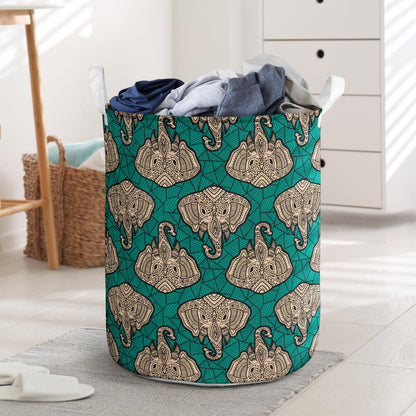 Boho Head Elephant Laundry Basket