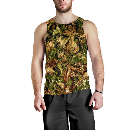 Camo Realistic Tree Forest Texture Print Men Tank Top