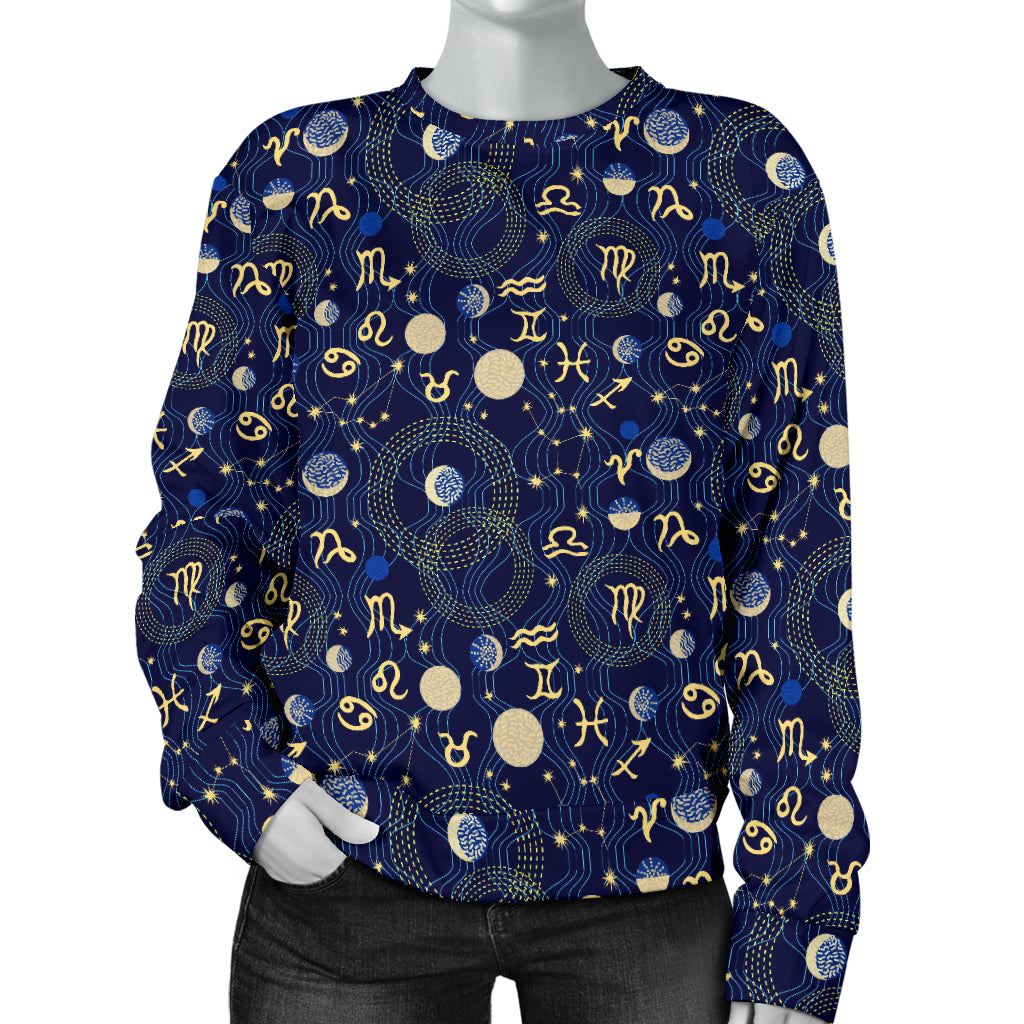 ZodiacThemed Design Print Women Long Sleeve Sweatshirt