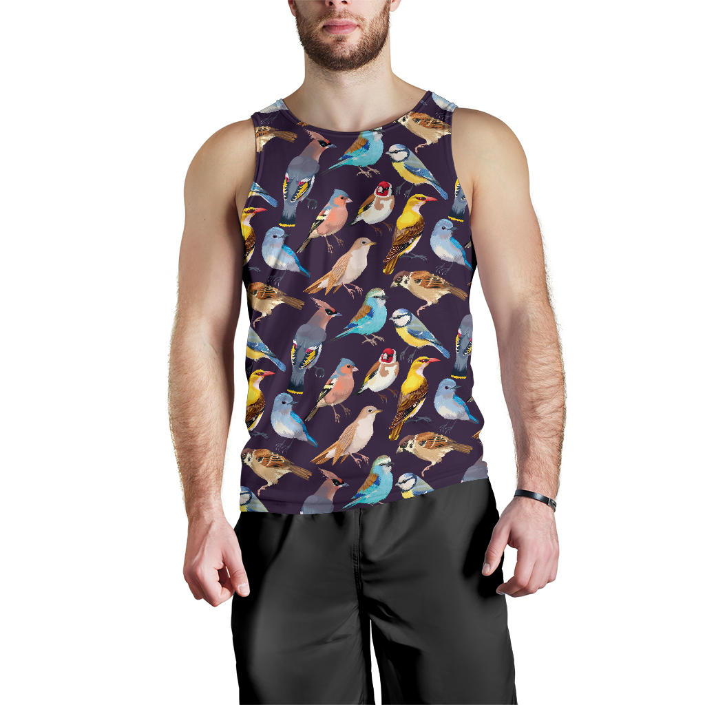 Bird Cute Print Pattern Men Tank Top