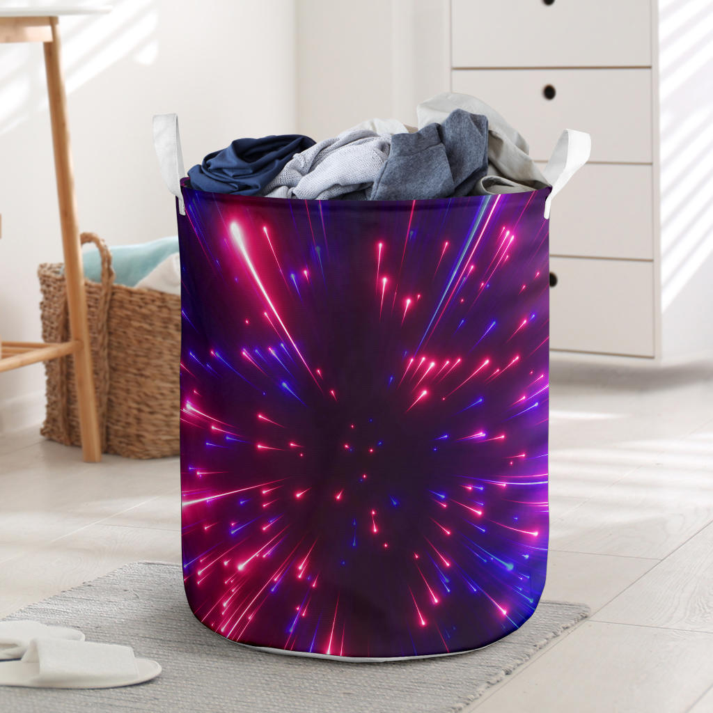 Celestial Purple Blue Neon Speed Light Laundry Basket